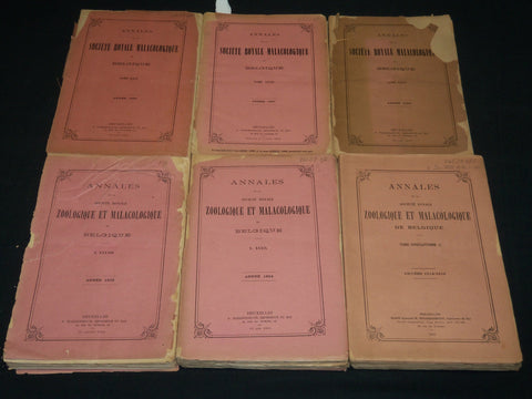1894-1919 ZOOLOGIQUE ET MALACOLOGIQUE ANNALES MAGAZINES LOT OF 6 - WR 336F