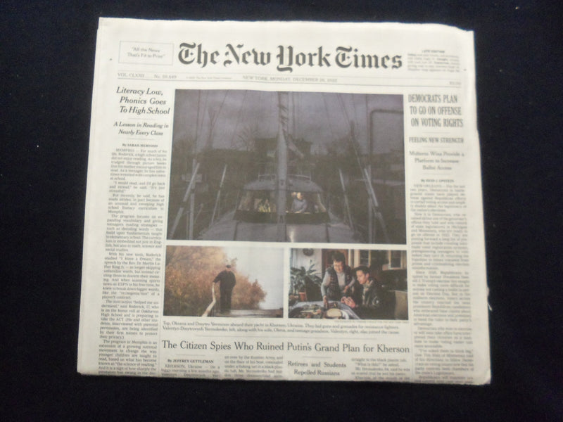 2022 DECEMBER 26 NEW YORK TIMES - DEMOCRATS PLAN TO GO OFFENSE ON VOTING RIGHTS