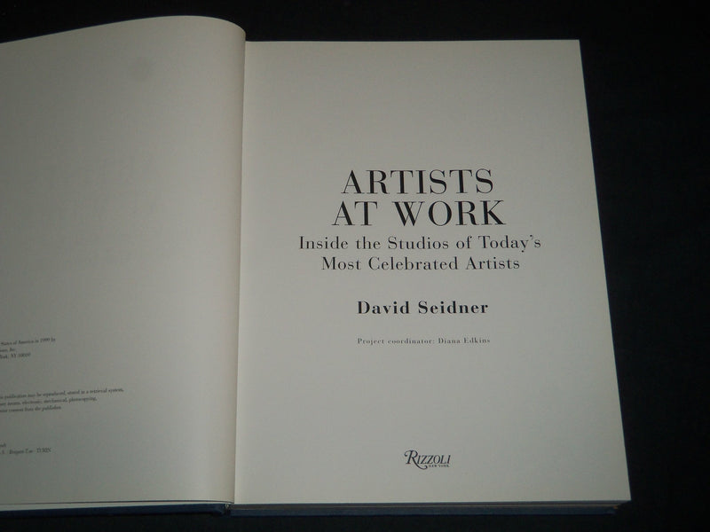 1999 ARTISTS AT WORK HARDCOVER BOOK BY DAVID SEIDNER - GREAT PRINTS - I 1764