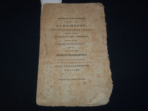 1833 MARCH 25 PORTSMOUTH ALMS HOUSE SCHOOL COMMITTEE REPORT - K 2036