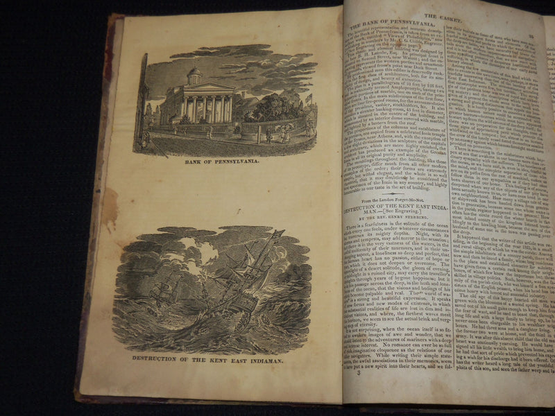 1828 JANUARY-DECEMBER THE CASKET LITERATURE MAGAZINE BOUND VOLUME - KD 703O
