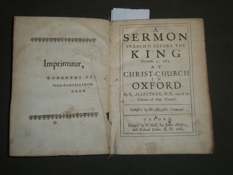 1666 A SERMON PREACHED BEFORE THE KING & SERMON BEFORE THE COURT - J 4801