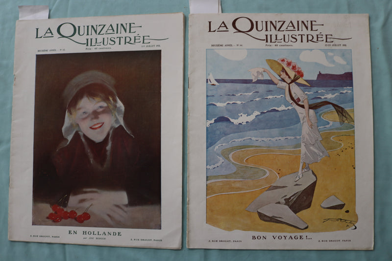 1911 LA QUINZAINE ILLUSTREE MAGAZINE - FRENCH - LOT OF 2 - K 2542