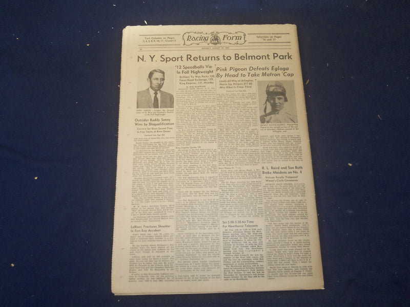 1969 AUGUST 25 THE DAILY RACING FORM - PINK PIGEON WINS MATRON CUP - NP 2534D