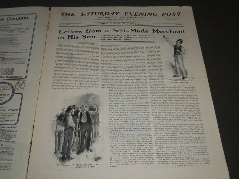 1902 AUGUST 2 THE SATURDAY EVENING POST MAGAZINE - ILLUSTRATED COVER- SP 1053