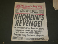 1981 JANUARY 20 NEW YORK POST NEWSPAPER - KHOMEINI'S REVENGE! - NP 3091