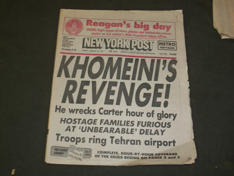 1981 JANUARY 20 NEW YORK POST NEWSPAPER - KHOMEINI'S REVENGE! - NP 3091