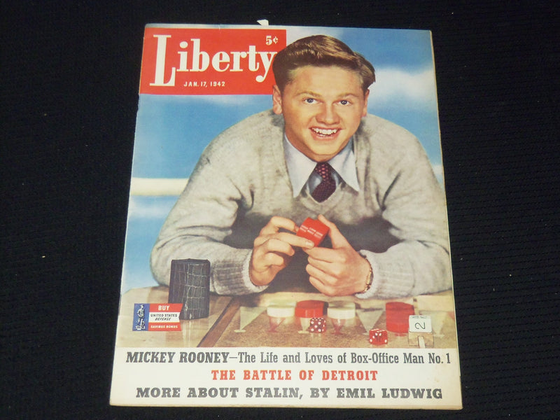 1942 JANUARY 17 LIBERTY MAGAZINE - MICKEY ROONEY COVER - E 13462