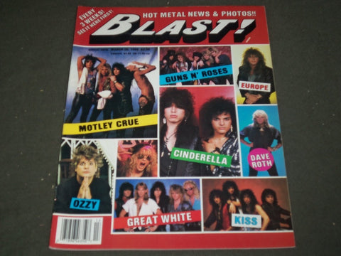 1988 MARCH 26 BLAST! MAGAZINE - MOTLEY CRUE - CINDERALLA - OZZY - ROTH - II 8595