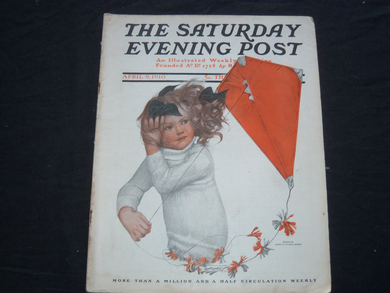 1910 APRIL 9 THE SATURDAY EVENING POST MAGAZINE - ILLUSTRATED COVER - SP 479