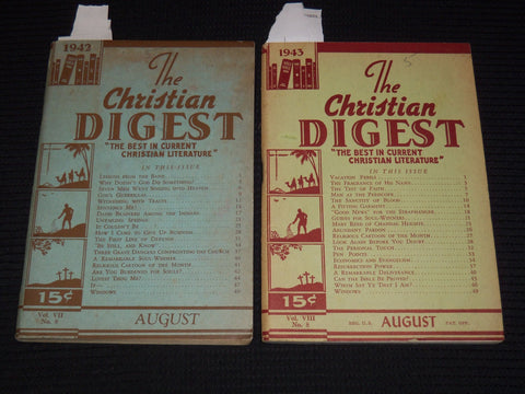 1942-1943 THE CHRISTIAN DIGEST MAGAZINE LOT OF 2 ISSUES - K 1082