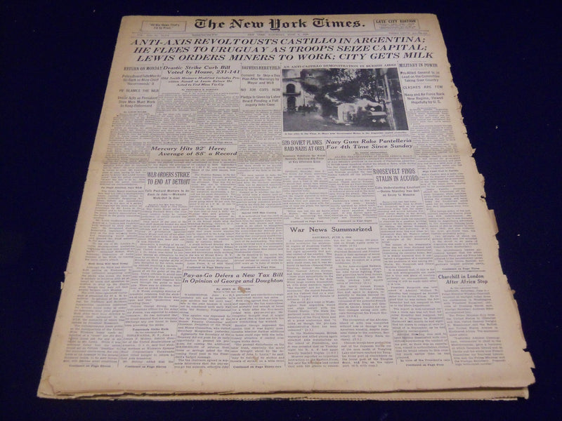 1943 DECEMBER 4 NEW YORK TIMES - ANTI AXIS REVOLT OUSTS CASTILLO - NT 1062