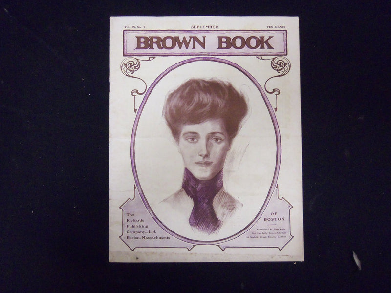 1904 SEPTEMBER THE BROWN BOOK OF BOSTON MAGAZINE-ILLUS COVER & STORIES - ST 3260