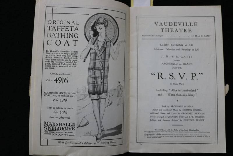 1920'S R.S.V.P. VAUDEVILLE THEATRE PROGRAM - K 1852