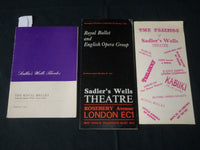 1957-1972 SADLER'S WELLS THEATRE PROGRAMS LOT OF 3 - LONDON - J 3886