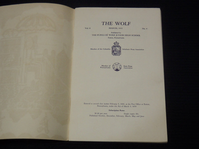 1932-1934 THE WOLF JUNIOR HIGH SCHOOL MAGAZINE LOT OF 7 ISSUES - O 3731