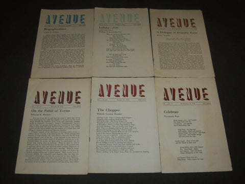 1934 AVENUE - LITERARY PERIODICAL LOT OF 6 - VOLUME 1 ISSUES - POEMS - J 5537