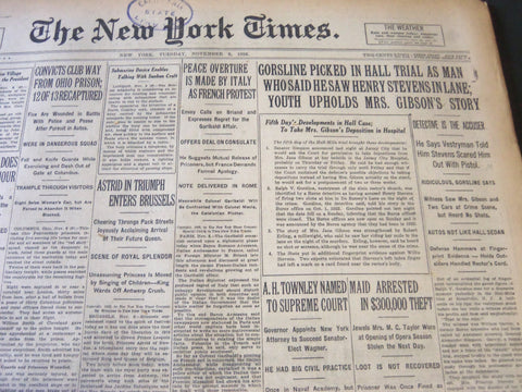 1926 NOV 9 NEW YORK TIMES - GORSLINE PICKED IN HALL TRIAL AS MAN - NT 6537