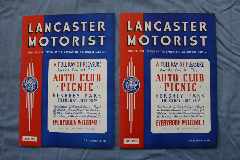 1938 LANCASTER MOTORIST MAGAZINE - LOT OF 8 - O 3734