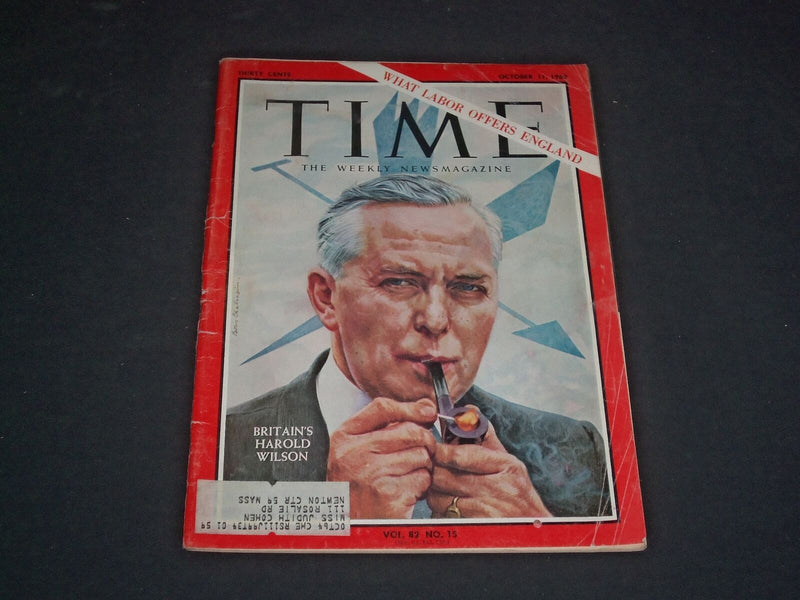 1963 OCTOBER 11 TIME MAGAZINE - HAROLD WILSON, P.M. OF GREAT BRITAIN - T 1950