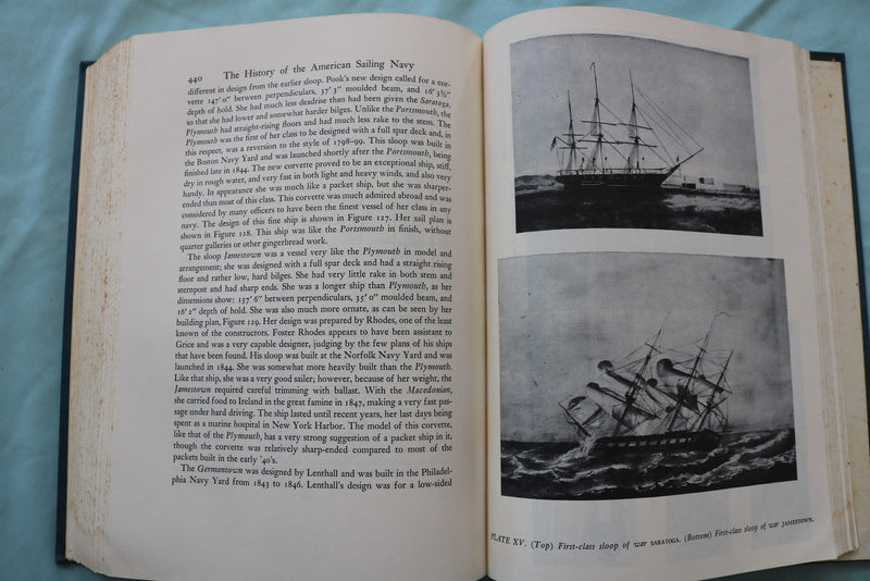 1949 THE HISTORY OF THE AMERICAN SAILING NAVY BY HOWARD CHAPELLE - KD 9657
