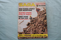 1962 FEBRUARY SAGA MAGAZINE - LOGGING: LAST OF THE MAN'S JOBS COVER - E 26657