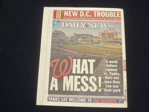 2020 JULY 17 NEW YORK DAILY NEWS NEWSPAPER - WASHINGTON NATIONALS MAY NOT PLAY