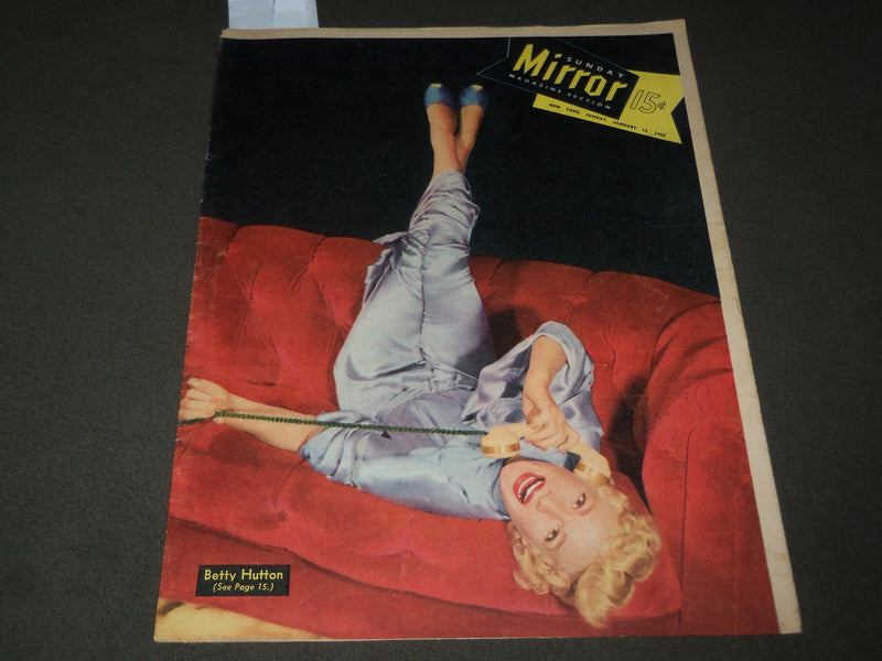 1952 JANUARY 13 SUNDAY MIRROR MAGAZINE SECTION - BETTY HUTTON - J 3005