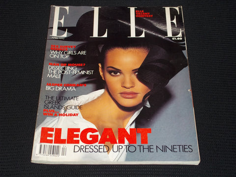 1992 APRIL ELLE MAGAZINE - CLAUDIA MASON FRONT COVER - E 16987