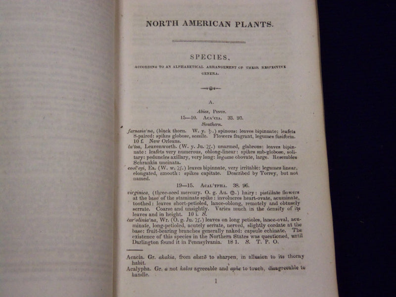 1833 MANUAL OF BOTANY FOR NORTH AMERICA BY AMOS EATON 6TH EDITION - KD 3490L