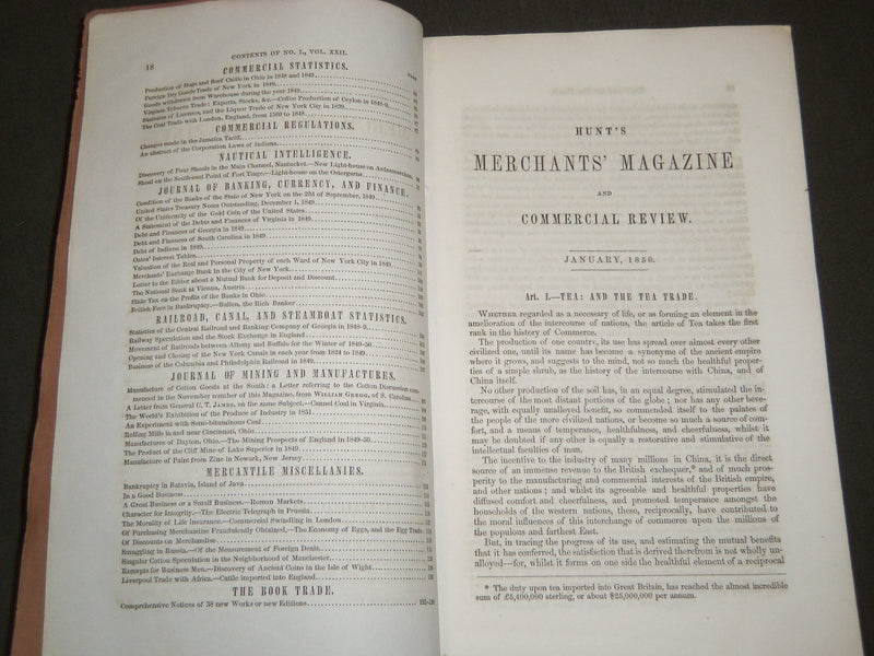 1850-1863 HUNT'S MERCHANTS MAGAZINE AND COMMERCIAL REVIEW LOT OF 12 - WR 340B