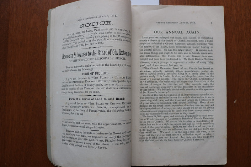 1875 JANUARY CHURCH EXTENSTION ANNUAL - NINTH REPORT - SOFTCOVER BOOK - K 3246