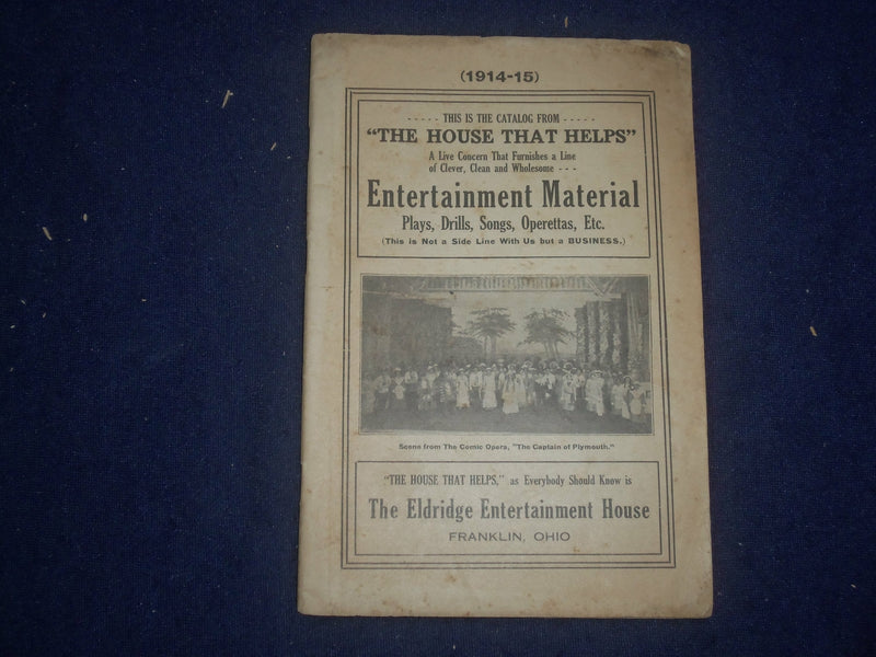 1914-1915 THE ELDRIDGE ENTERTAINMENT HOUSE CATALOG - FRANKLIN, OHIO - J 6454