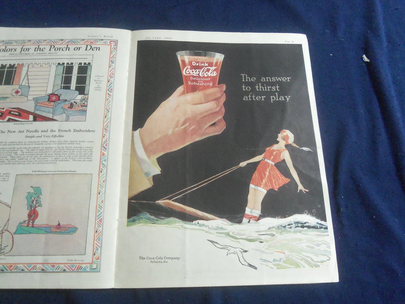 1922 JUNE WOMAN'S WORLD MAGAZINE - ILLUSTRATED NEEDLEWORK IN COLOR - SP 6749H