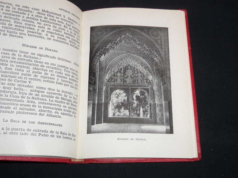 1956 GUIA DE LA ALHAMBRA MONUMENTOS JARDINES BOOK BY ANTONIO COVALEDA - KD 4502V