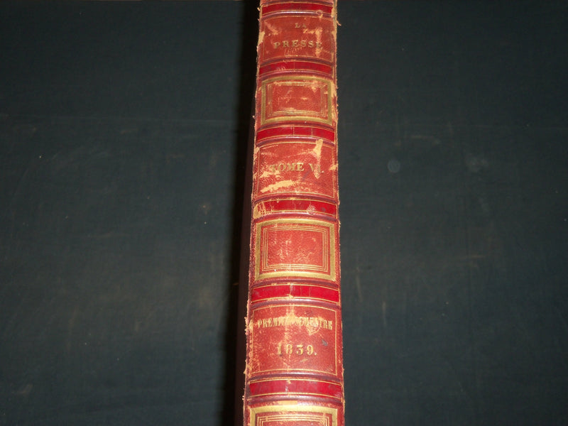 1839 JANUARY-JUNE LA PRESSE FRENCH NEWSPAPER BOUND VOLUME - SCIENCE - KD 1279H