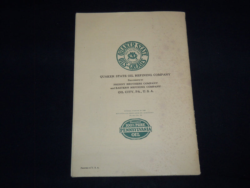 1923 THE IMPORTANCE OF CORRECT LUBRICATION - QUAKER STATE MEDIUM - J 8848