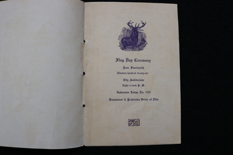 1916-1926 FLAG DAY SERVICES PROGRAMS - B.P.O. OF ELKS - LOT OF 6 - K 3053