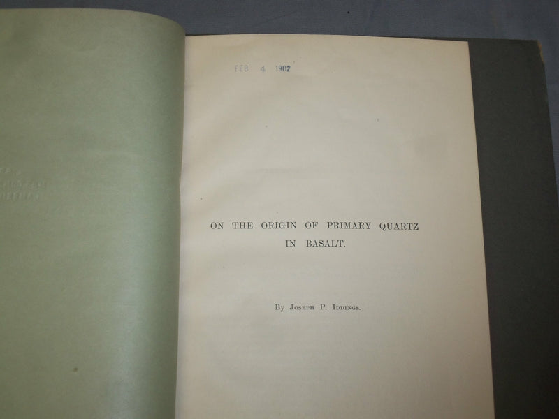 1888 ON THE ORIGIN OF PRIMAR QUARTZ IN BASALT - J 4892