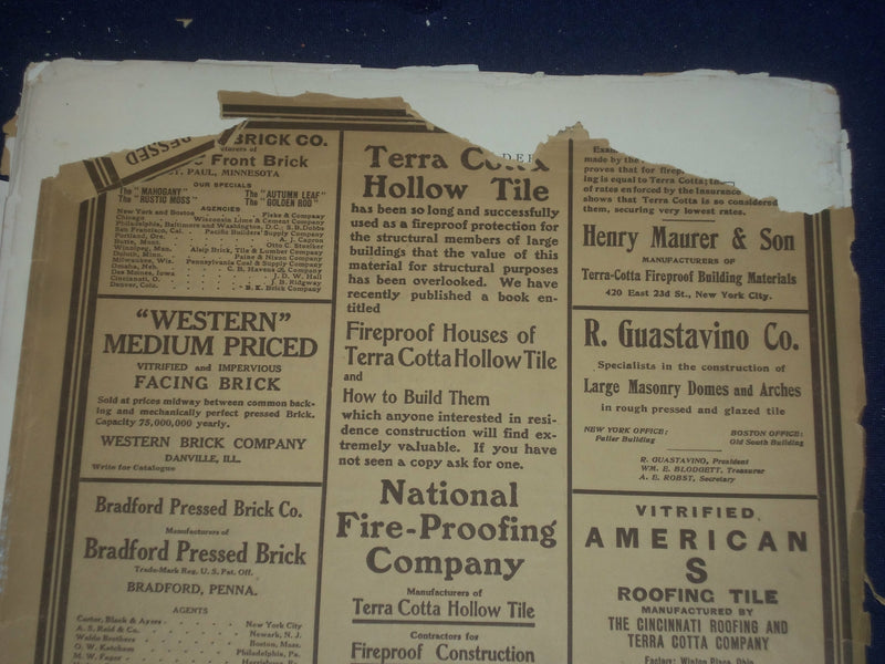 1909 JUNE THE BRICKBUILDER MAGAZINE - AN ARCHITECTURAL MONTHLY - ST 258R