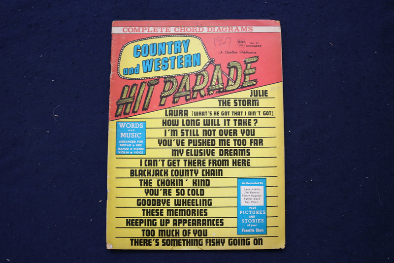 1967 DEC COUNTRY AND WESTERN HIT PARADE MAGAZINE - LIST OF SONGS COVER - E 18149