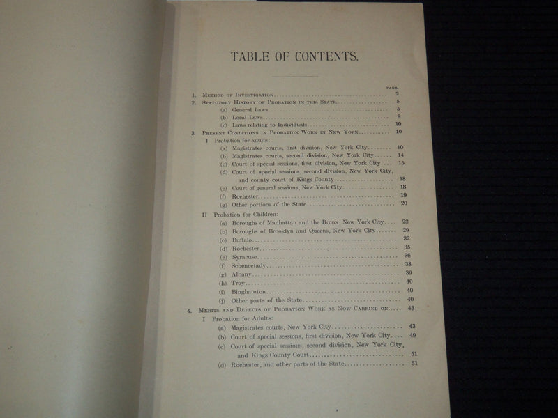 1906 NEW YORK PROBATION COMMISSION REPORT- LAWS OF 1905 - ALBANY - K 3099