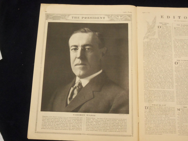 1917 APRIL 5 LESLIE'S WEEKLY MAGAZINE - U. S. BATTLESHIP - ST 6137