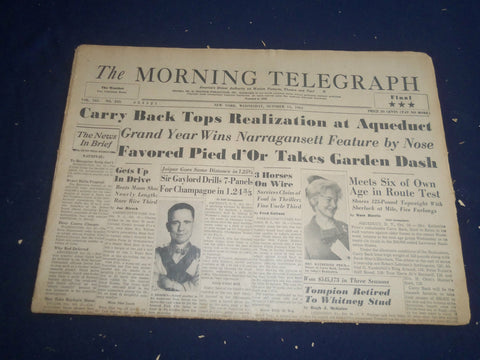 1961 OCT 11 THE MORNING TELEGRAPH - CARRY BACK TOPS REALIZATION - NP 5545
