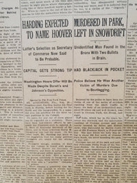 1921 FEBRUARY 21 NEW YORK TIMES - HARDING EXPECTED TO NAME HOOVER - NT 8134