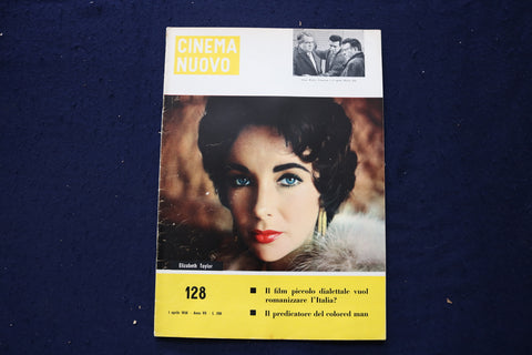 1958 APRIL 1 CINEMA NUOVO MAGAZINE - ELIZABETH TAYLOR - ITALIAN COVER - E 23658