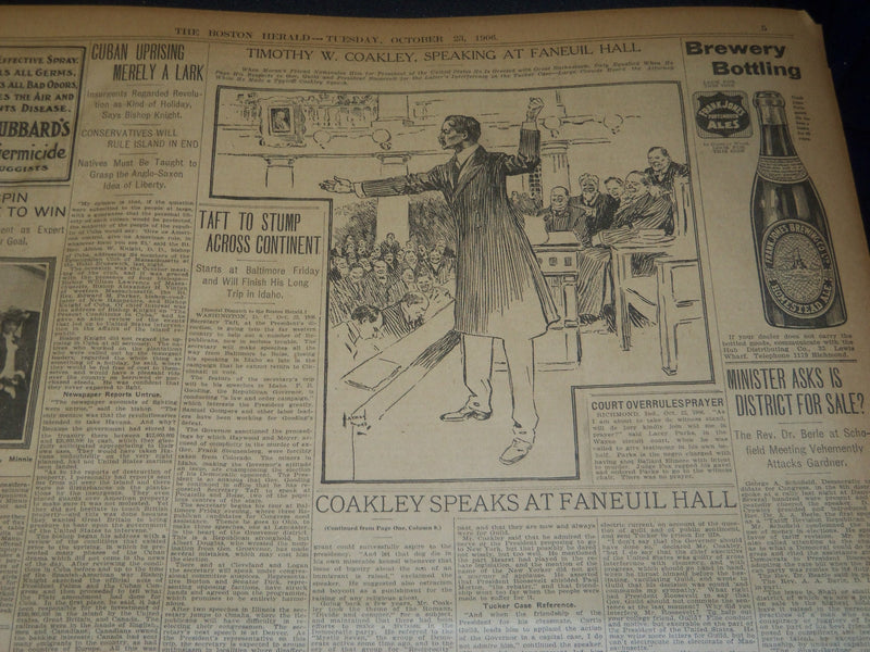 1906 OCT 23 THE BOSTON HERALD - L'ORIENT BEATS CENTAUR IN BALLOON RACE - BH 94