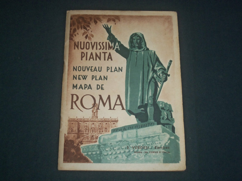 1947 NUO VISSIMA PIANTA MAPA DE ROMA BOOK WITH FOLD OUT MAP - J 3962
