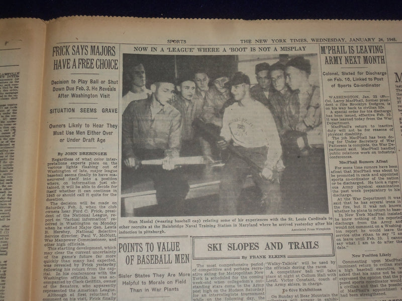 1945 JAN 24 NEW YORK TIMES - RUSSIANS REACH THE ODER ON 37-MILE FRONT - NP 6661