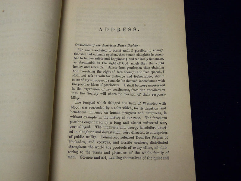 1855 AMERICAN PEACE SOCIETY ADDRESS BOOK - 27TH ANNIVERSARY - J 4552